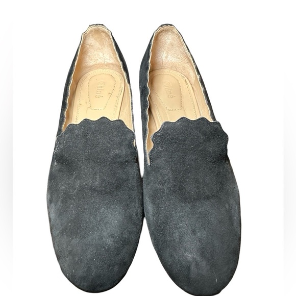 Chloe Lauren mid-heel black suede loafers size 37 - Picture 2 of 6